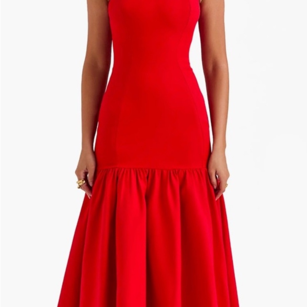 Amore SCARLET DROPPED WAIST MIDI DRESS
